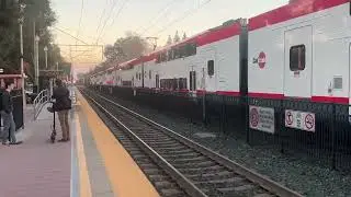 Southbound Local @caltrain #146 meets Northbound Limited @caltrain #421 at Menlo Park.