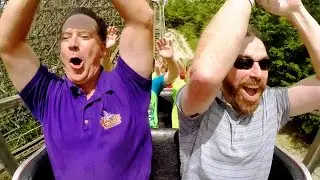 Rampage front seat on-ride reverse ridercam HD POV @60fps Alabama Splash Adventure