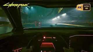 Cyberpunk 2077 – Rainy Night Drive Under Neon Lights (PS5 4K)