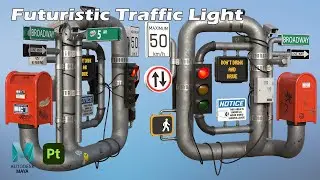 Futuristic Traffic Lights | Autodesk Maya + Substance 3D Painter