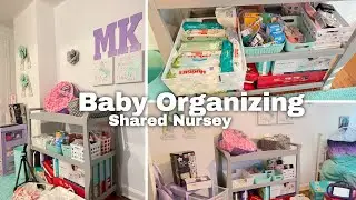 Setting Up My Changing Table | Baby Organization | Shared Nursery | Changing Table Organizing #fyp