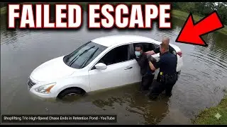 High-Speed Chase Ends in DISASTER: Shoplifting Crew Crashes Into Pond