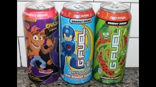 G Fuel Energy Drink: Crash Bandicoot Wumpa Fruit, Mega Man Blue Bomber Slushee, Watermelon Limeade