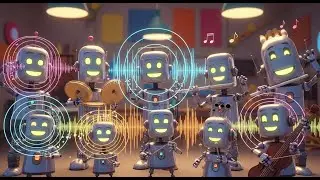 Seven Little Robots Play Music | Best Kids Songs and Nursery Rhymes Collection