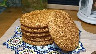 Хрустящее печенье без муки, без сахара, с кунжутом!