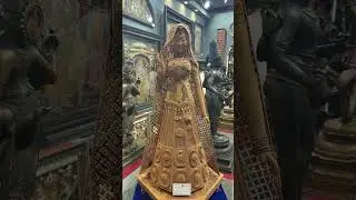 Lady statue carved on sandal wood!                 #designexhibition #hyderabad