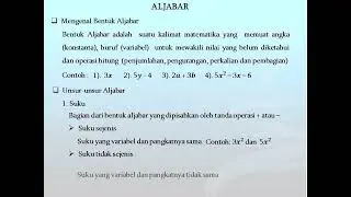Bentuk dan Unsur Aljabar #maths #education #mts #smp #mathematics