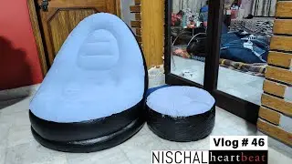Robustt | Inflatable Recliner Sofa With Footstool And Inflator |  NISCHAL heartbeat Vlog Ep - 46