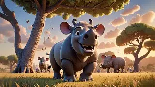 One Baby Rhino Rides a Swing | Playground Fun & Counting Song for Kids | Nursery Rhymes & Baby Songs
