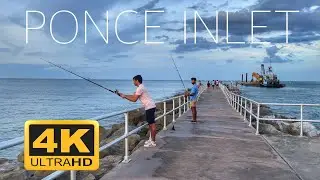 SUNSET WALKING AT JETTY [4K] PONCE INLET, FLORIDA / УДИВИТЕЛЬНАЯ ФЛОРИДА