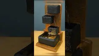 Beautiful homemade tabletop fountain using thermocol & cement #shorts