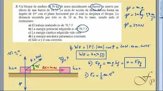 Trabajo de una fuerza sobre cuerpo en plano horizontal y energ&iacute;as