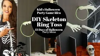 DIY Spooky Skeleton Arm Ring Toss:  Kids Halloween Party Game! #halloweenpartyideas
