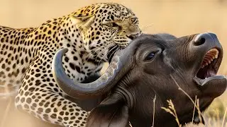 Mad leopard Shows No Mercy To the Buffalo