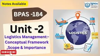 BPAS -184 \\Unit -2 Logistics Management :-Conceptual Framework ,Scope And Importance #ignou 