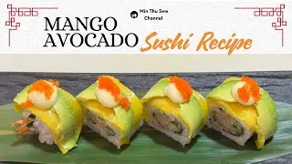 How to Make Fresh Mango Avocado Sushi Maki 🍣🥭