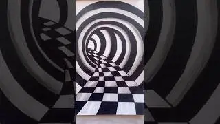 Optical Tunnel illusion || 3d tunnel art #art #drawing #naans #3d