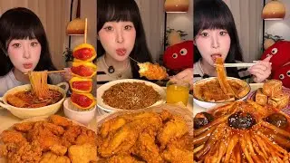【MUKBANG】Fried Chicken + Crawfish Noodles & Spicy Luosifen | EATING SOUNDS | 咀嚼音 | MUKBANG | 먹방