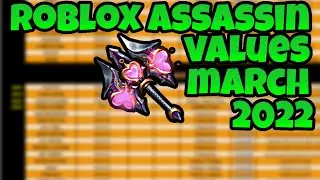 Roblox Assassin Value List March 2022 **NEW**