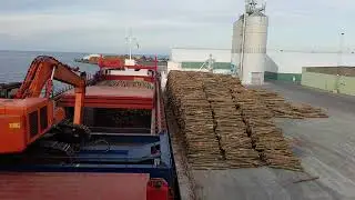 Mix Video, loading/unloading vessels by excavators on board 😃😃😃
