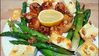 Healthy Cooking Vlog 6 Scallops, Asparagus and Tofu