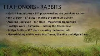 THS FFA Achievements 2019 FBC Fair