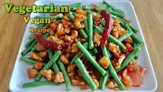 Resep Tumis Kacang Panjang Daging Vegetarian (Proteina)/ Soya Mince with Long Beans