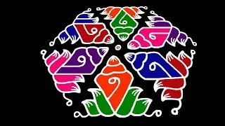 Easy sangu kolam | sangu rangoli | 15-8 dots kolam | pulli kolam | simple rangoli | shanku muggulu