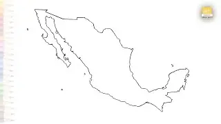 Outline map of Mexico drawing easy | Map drawing tutorial | How to draw Mexico map step by step