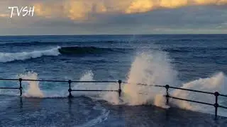 The sound of the surf and the sound of the waves of the powerful ocean!
