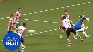 Dan Haag keeper Martin Hansen scores 95th minute mule kick - Daily Mail