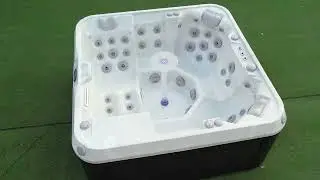 LOVIA M05 outdoor hot tub in different color finishes and cabinet skirt options