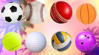 Types of Balls ⚽️ | Learning Names of Sports Balls in English for Kids