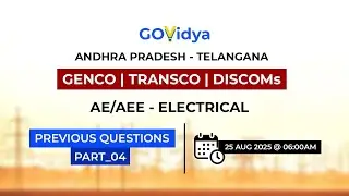 GENCO - TRANSCO - DISCOMs | AE/AEE - Electrical | Previous Questions Part_04 #genco #transco