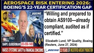 Риски в аэрокосмической отрасли в 2026 году: 22-летний пробел в сертификации Boeing выявляет риск...