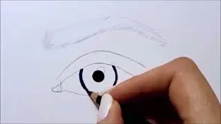 How to Draw an Eye with Colored Pencils - Step 2: Coloring the Darkest Parts