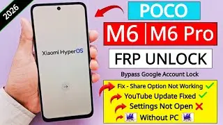 Poco M6 | M6 Pro HyperOS Frp Bypass/Unlock Android 14/15 Without PC | Without Second Space