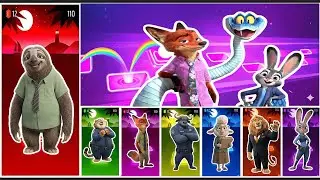 Zootopia Tiles hop Edm Rush:Bellwether🆚Mayor Lionheart🆚McHorn🆚Nick Wilde🆚Clawhauser🆚Flash