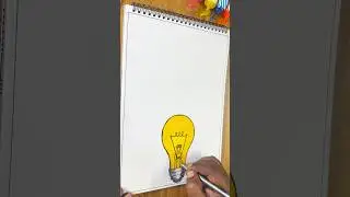 How to Draw a Light Bulb with Pattern Rays | Step by Step #lightbulb #lightstudy #bulb #zentangle