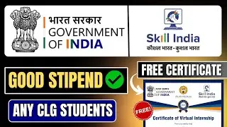 🛑Skill India Launched FREE Internship 2026 |Work  From Home | Govt Certificate I Apply Now 🔥