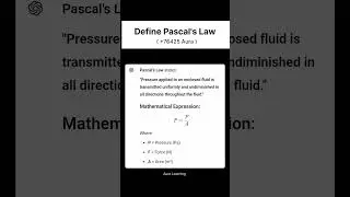 Define Pascal's Law #science