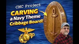 Carving a Navy theme Cribbage Board
