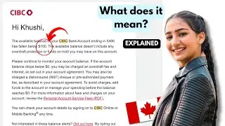 CIBC - Available balance is below the set threshold | The available balance of your Bank Account