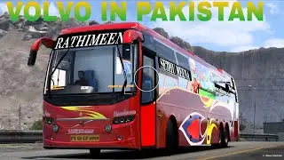 Volvo 9600 bus in nanga Parbat pakistani road 