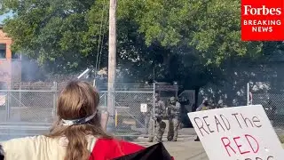RAW VIDEO: Federal Agents Clash With Protestors During Demonstration At Chicago-Area ICE Facility