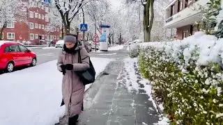 Hamburg Winter Driving and Walking on snow 2026