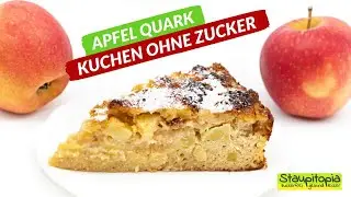 Apfel Quark Kuchen ohne Zucker - proteinreich, Low Carb und super lecker 😋