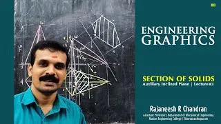 #08 Pentagonal Pyramid Cut by an Auxiliary Inclined Plane | Rajaneesh R Chandran | Section of Solids