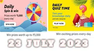 Amazon Funzone Quiz Answers Today| 23 July 2023 | @dailyquiztime #amazonfunzon