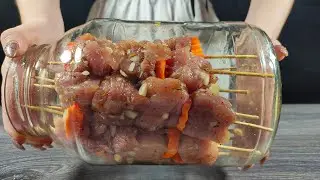 Просто кладу мясо в банку! Ленивый рецепт шашлыка #87